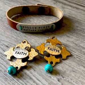 Faith earrings … Follow first bracelet